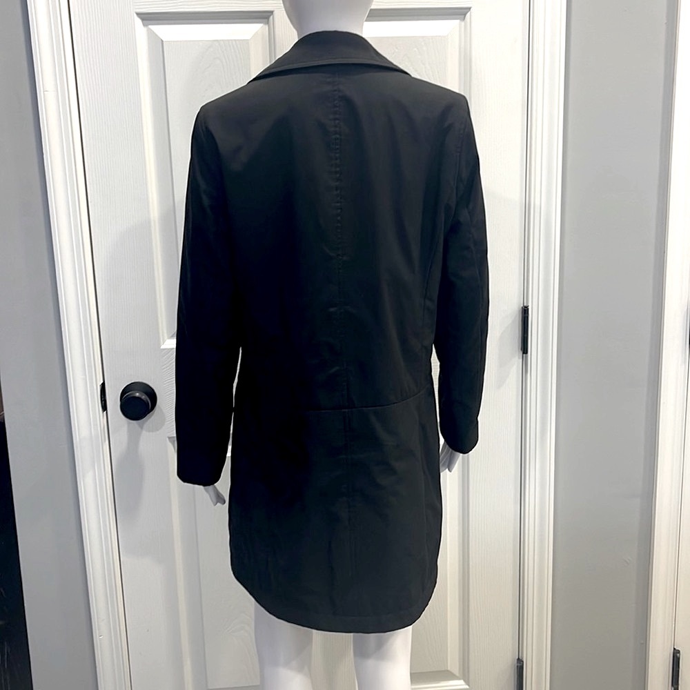 GAP Vintage Black Double Breasted Trench Waterproof Rain Pea Coat Jacket-Small - Picture 3 of 5